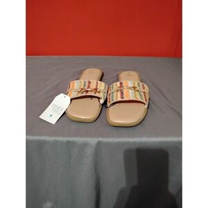 Time And Tru Women's Horsebit Hardware Slide Sandals Size 8 New